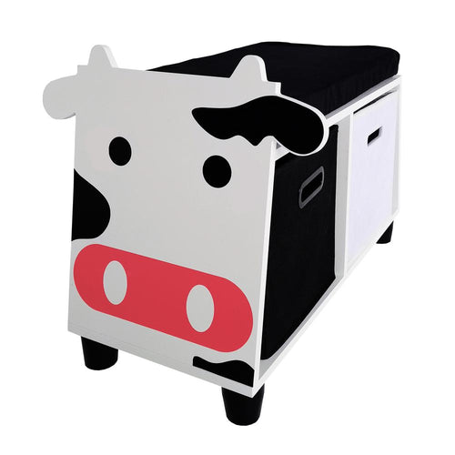 Children’s Cow Storage Bench With Cushion - turtleplay