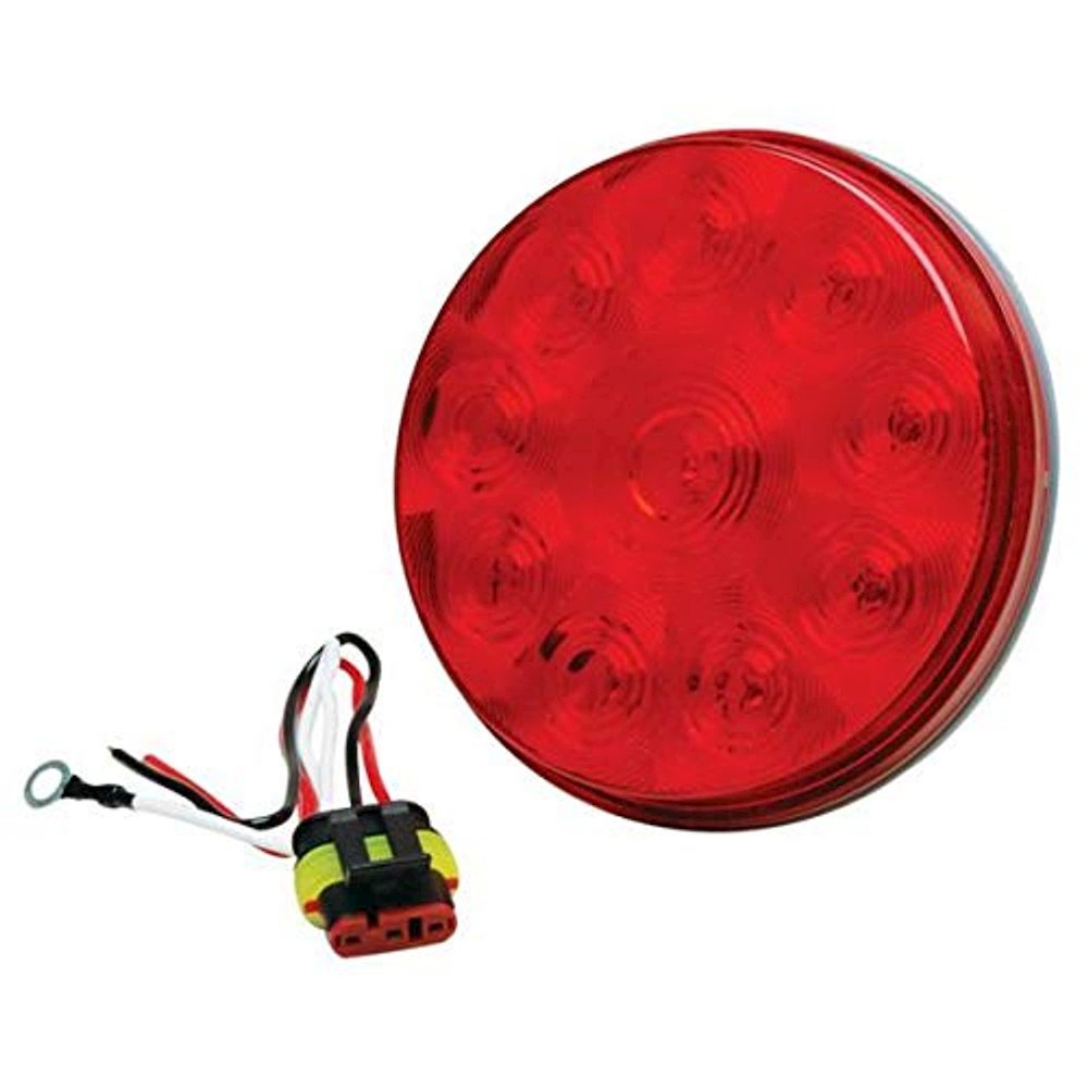 4 .in RED LED ROUND STP/TRN/TL LT/W. PIG - RoadPro