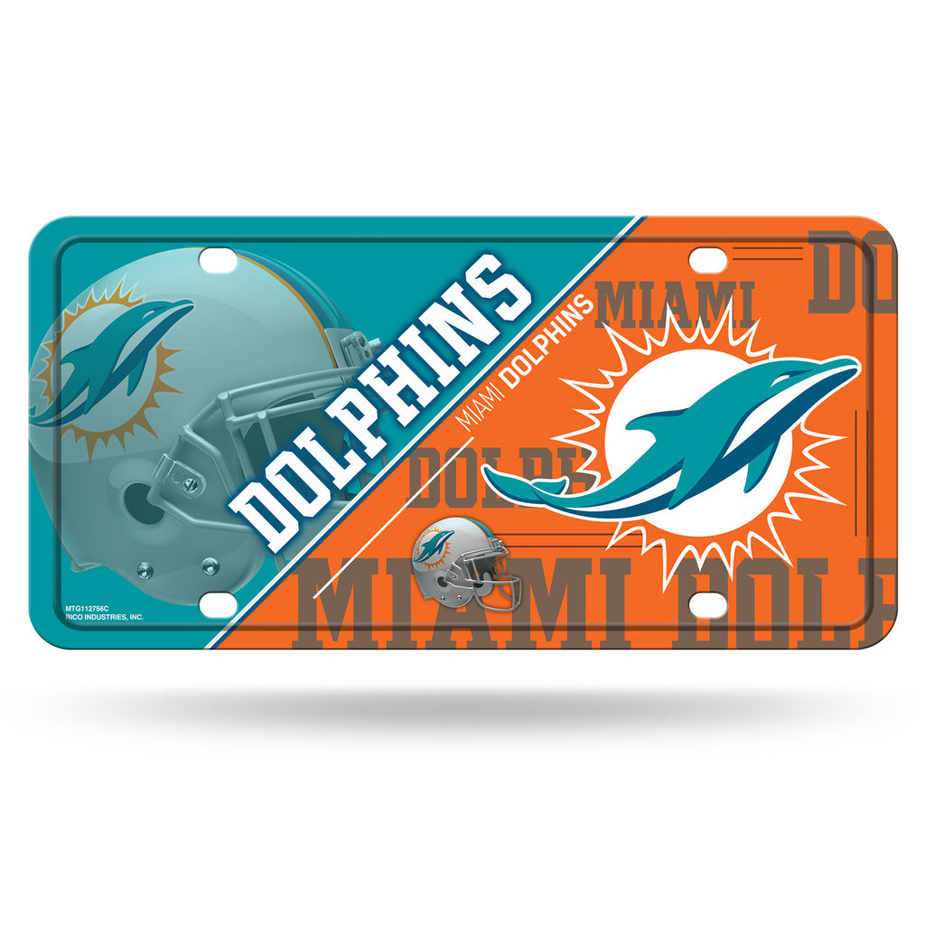 Miami Dolphins License Plate Metal - Rico Industries
