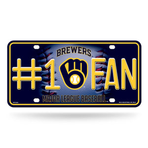 Milwaukee Brewers License Plate #1 Fan Alternate Design - Rico Industries