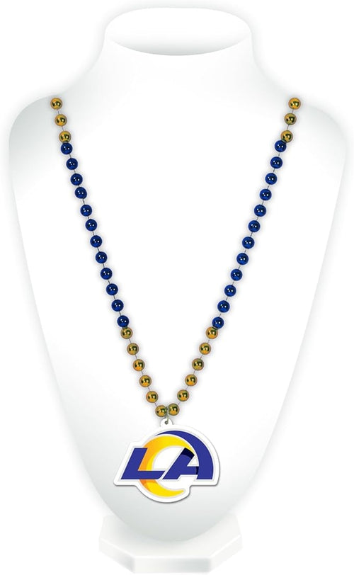 Los Angeles Rams Beads with Medallion Mardi Gras Style - Rico Industries
