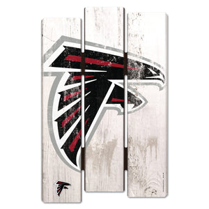 Atlanta Falcons Sign 11x17 Wood Fence Style White - WinCraft