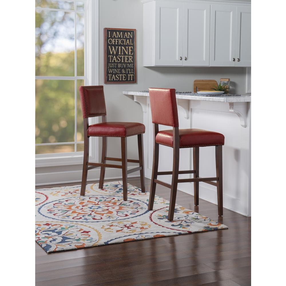 Brook Red Bar Stool - Linon