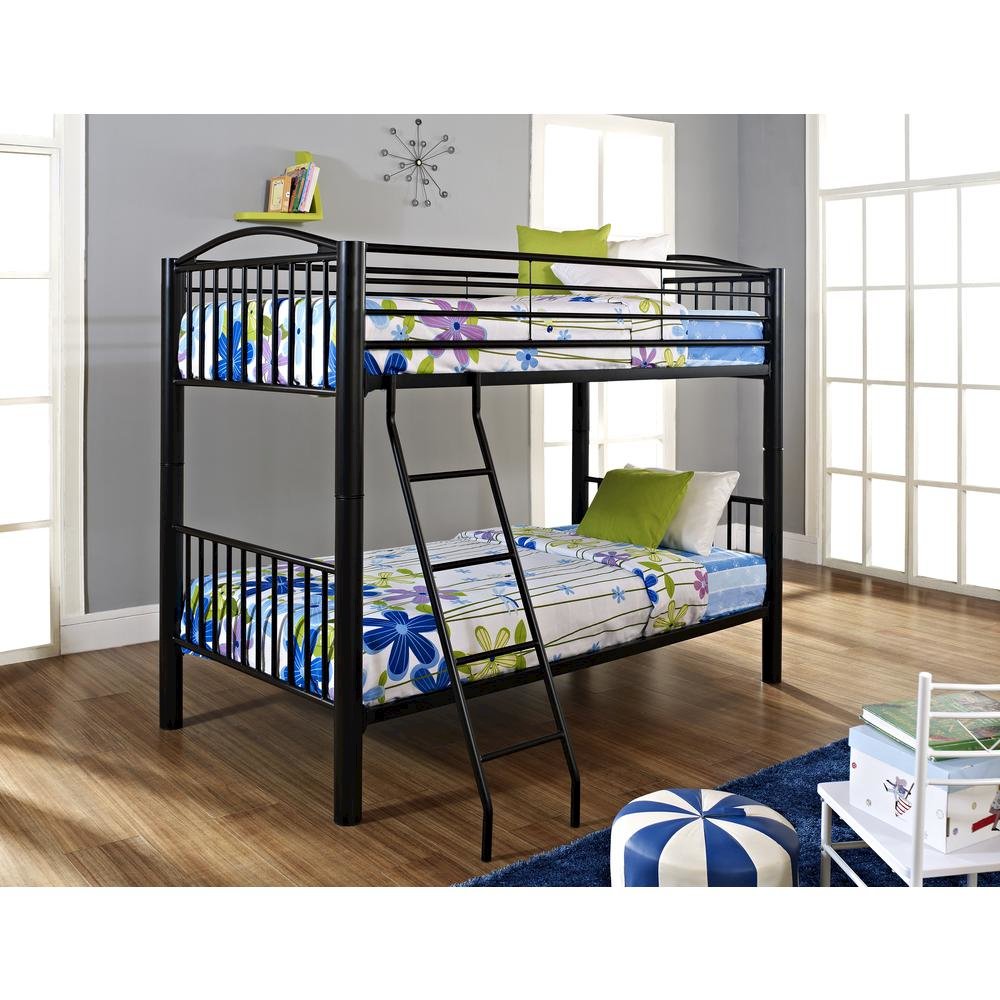 Heavy Metal Black Twin Over Twin Bunk Bed - Powell