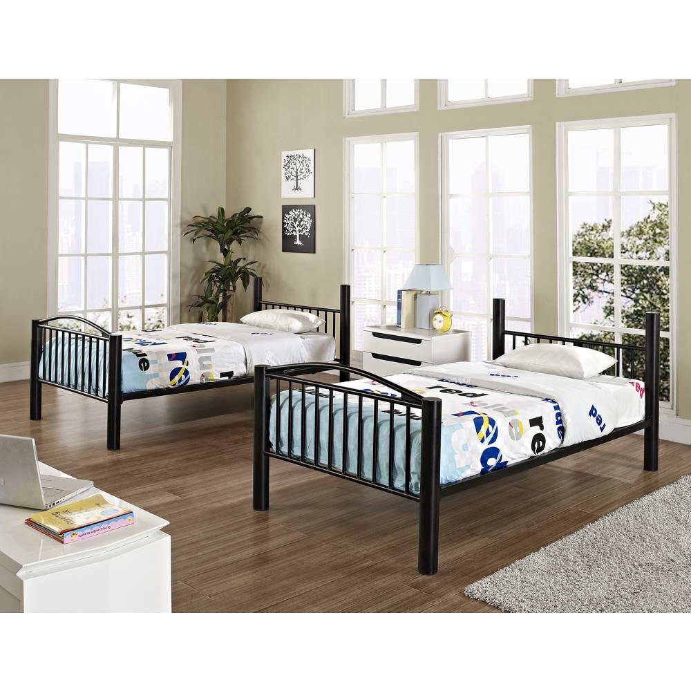 Heavy Metal Black Twin Over Twin Bunk Bed - Powell