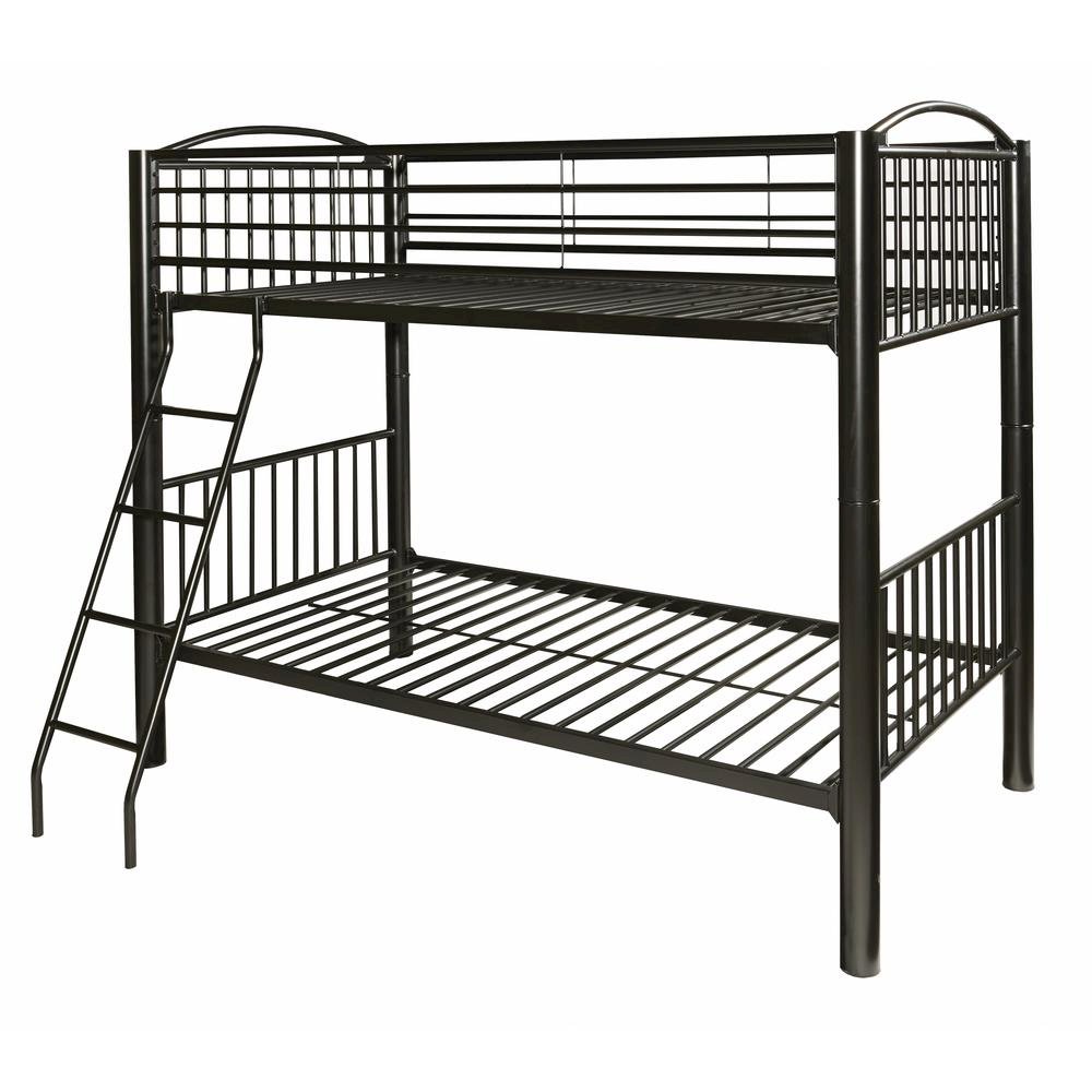Heavy Metal Black Twin Over Twin Bunk Bed - Powell