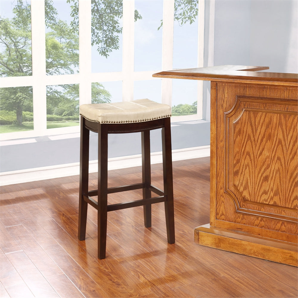 Claridge Beige Barstool - Linon