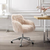 Fiona Faux Fur Office Chair, Pink - Linon