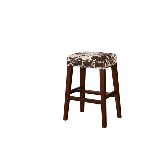 Walt Brown Cow Print Bar Stool - Linon