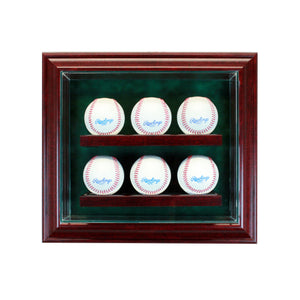 6 Baseball Cabinet Style Display Case with Cherry Moulding