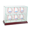 6 Upright Baseball Display Case with Cherry Moulding