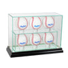 6 Upright Baseball Display Case with Black Moulding