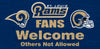 St. Louis Rams Sign Wood 12x6 Fans Welcome - Fan Creations