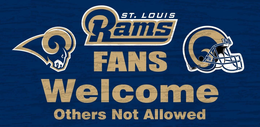 St. Louis Rams Sign Wood 12x6 Fans Welcome - Fan Creations