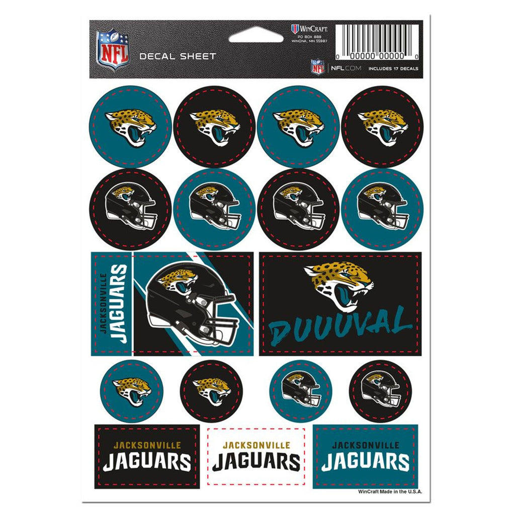 Jacksonville Jaguars Decal Sheet 5x7 Vinyl - WinCraft