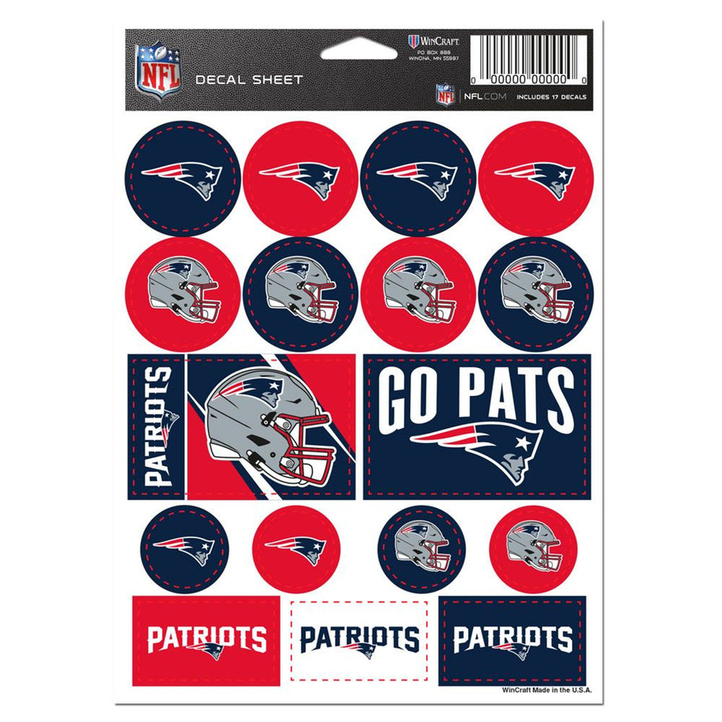 New England Patriots Decal Sheet 5x7 Vinyl - WinCraft