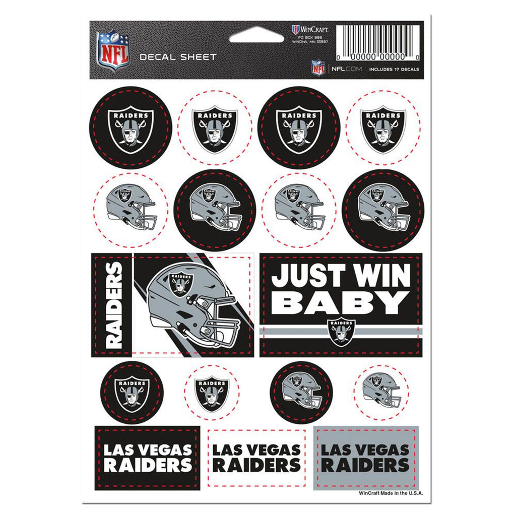 Las Vegas Raiders Decal Sheet 5x7 Vinyl - WinCraft