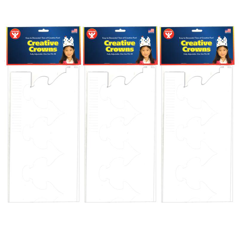 White Crowns, 24 Per Pack, 3 Packs - Hygloss
