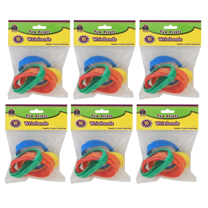 Paw Prints Wristbands, 10 Per Pack, 6 Packs - Teacher Created Resources
