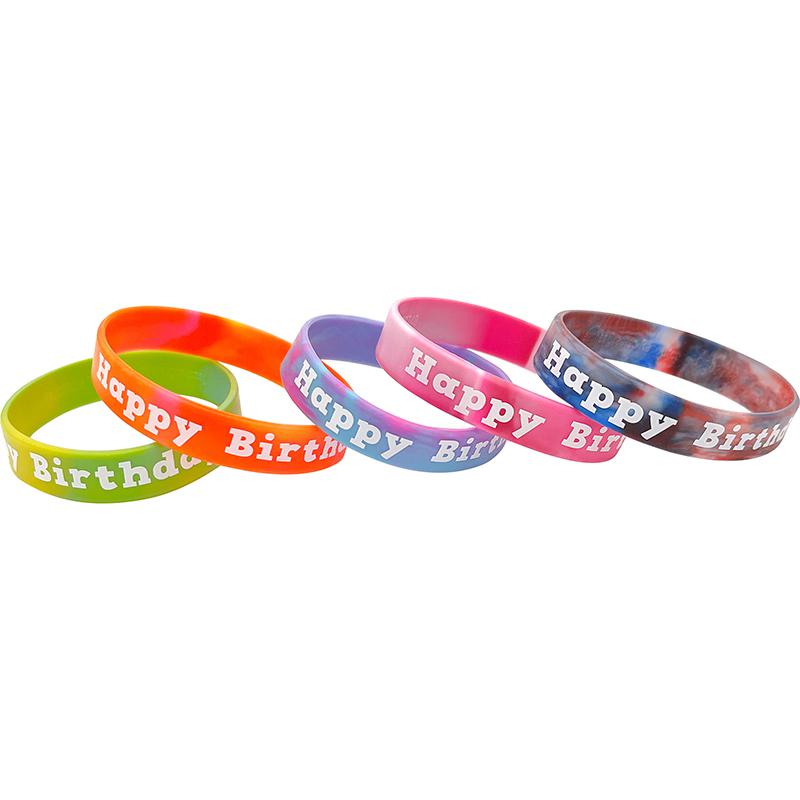 Tie-Dye Happy Birthday Wristbands, 10 Per Pack, 6 Packs - Teacher Created Resources