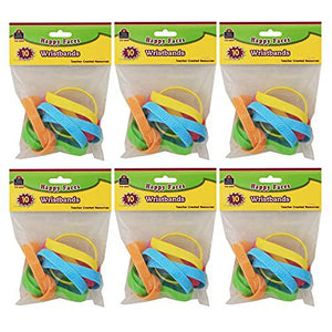 Happy Faces Wristbands, 10 Per Pack, 6 Packs - Teacher Created Resources