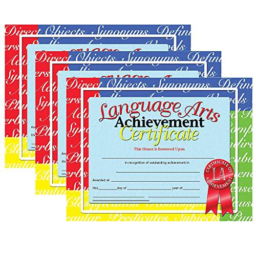 Language Arts Achievement Certificate, 30 Per Pack, 3 Packs - Hayes Publishing