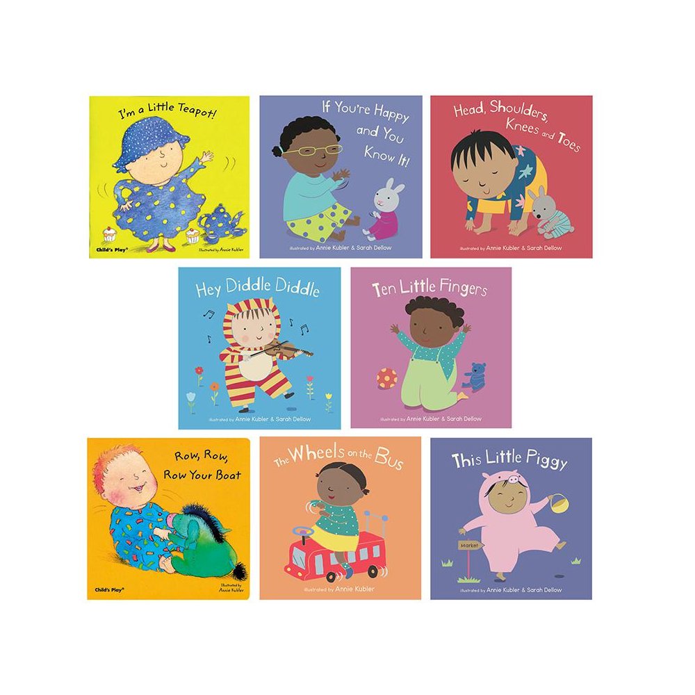 Nursery Rhyme Board Book, Set of 8 with CD - Child's Play Books