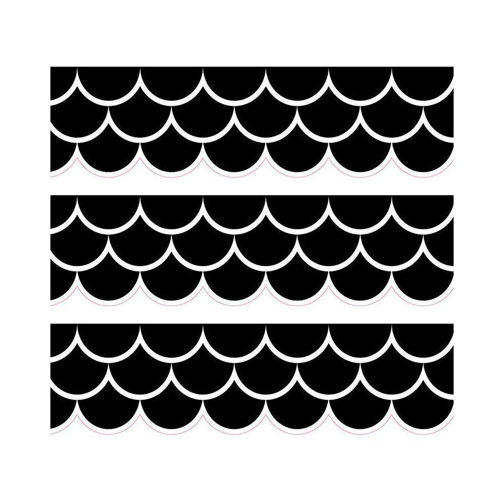 Black Scallops EZ Border, 48 Feet Per Pack, 3 Packs - Creative Teaching Press