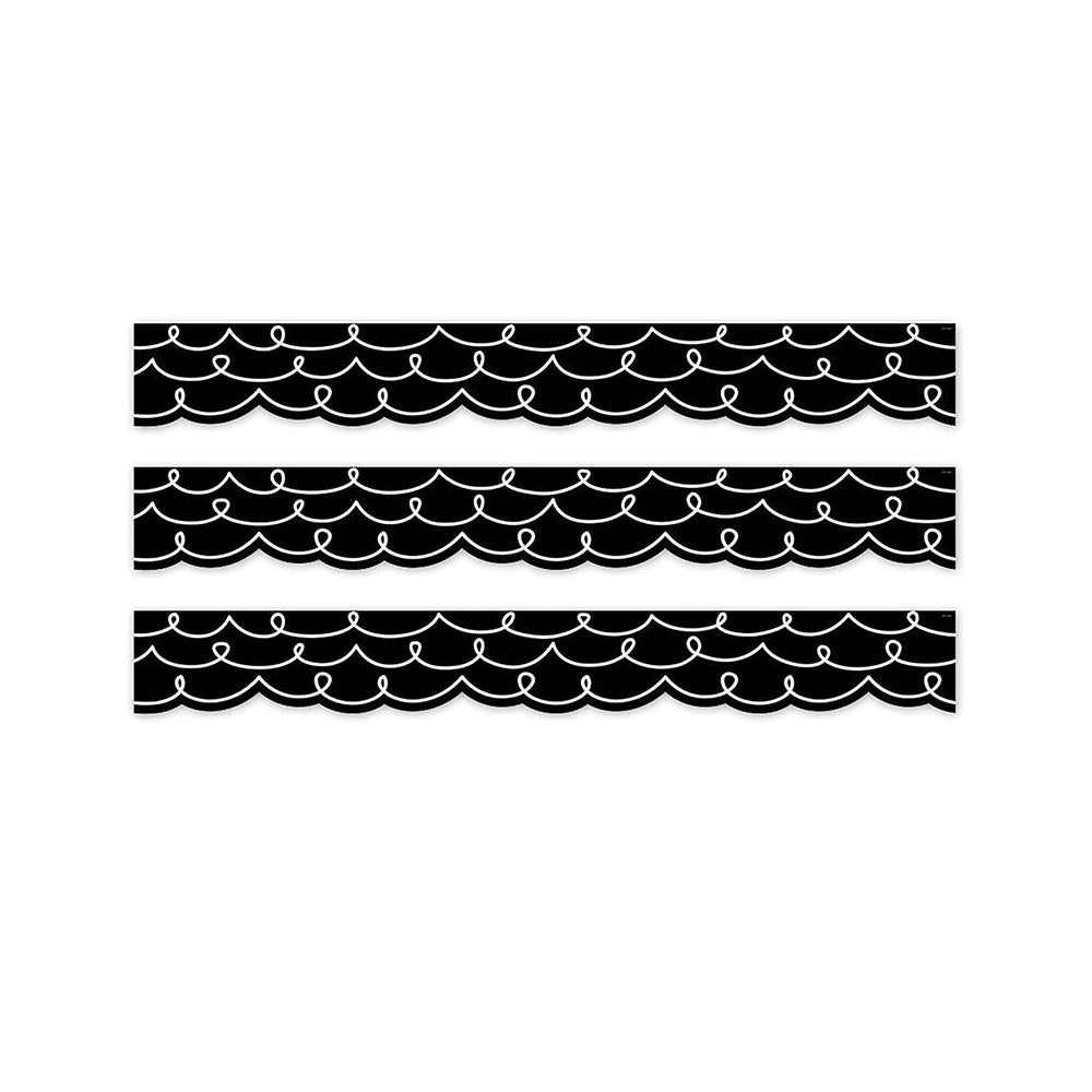 Core Decor Loop-de-Loop on Black EZ Border, 48 Feet Per Pack, 3 Packs - Creative Teaching Press
