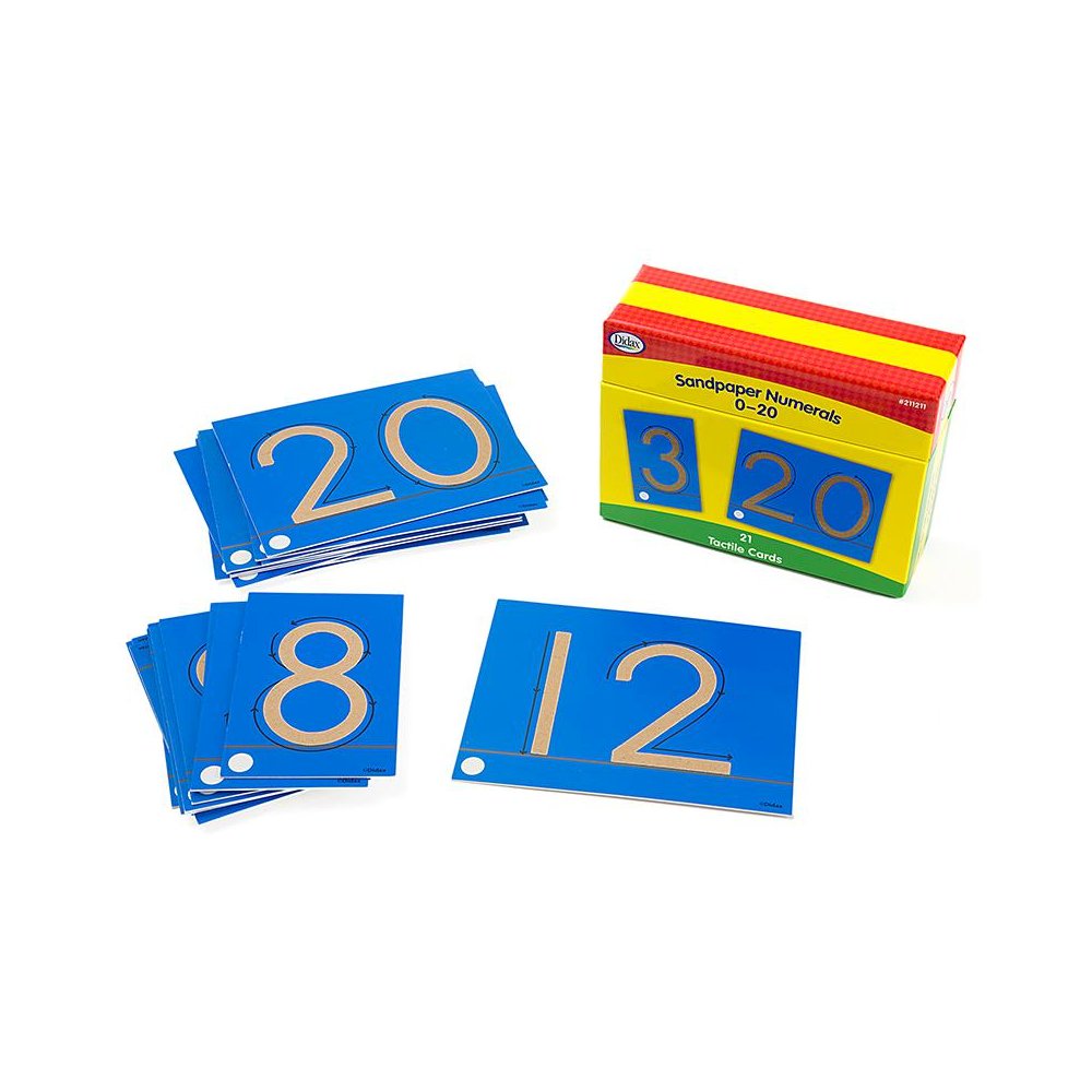 TACTILE SANDPAPER NUMBER CARDS 0-20 - DIDAX