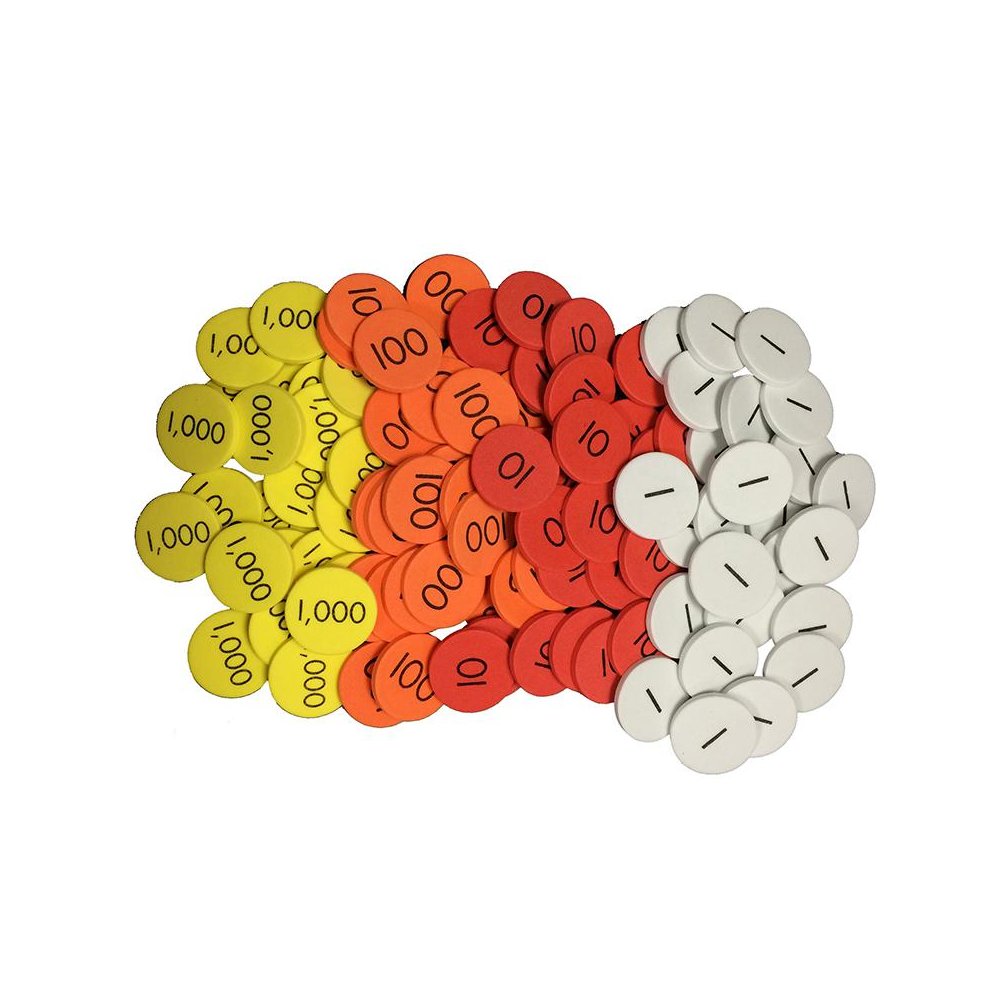 4-Value Whole Numbers Place Value Discs, Pack of 1200 - Sensational Math