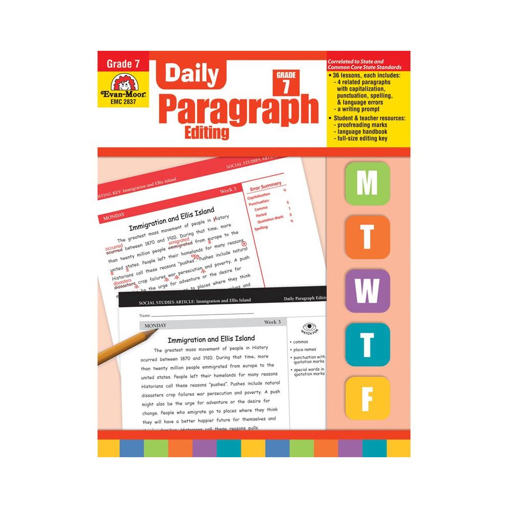 Daily Paragraph Editing Book, Grade 7 - EVAN-MOOR