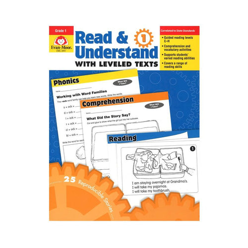 Read & Understand with Leveled Texts Book, Grade 1 - EVAN-MOOR