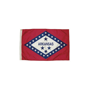 3X5 NYLON ARKANSAS FLAG HEADING & GROMMETS - FLAGZONE LLC