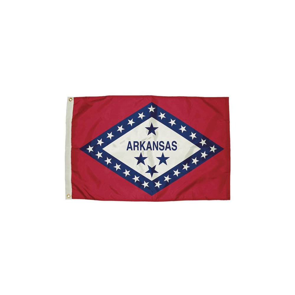 3X5 NYLON ARKANSAS FLAG HEADING & GROMMETS - FLAGZONE LLC