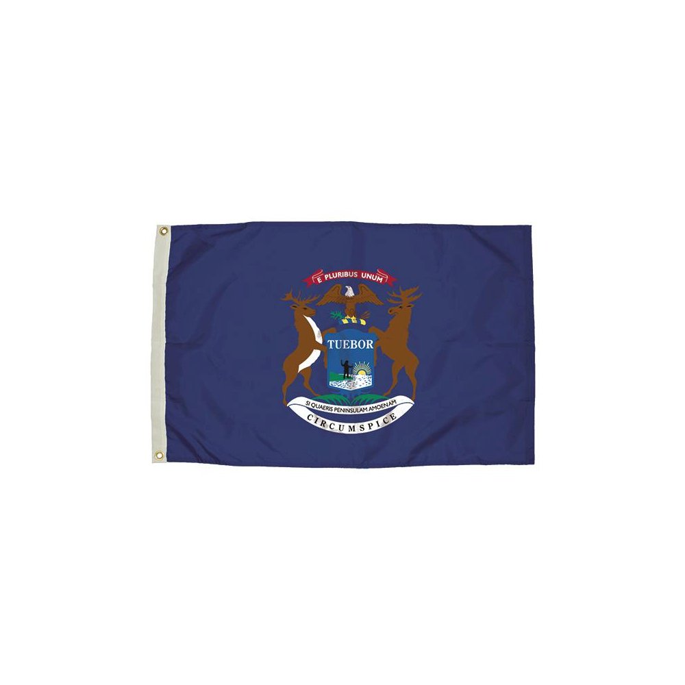 3X5 NYLON MICHIGAN FLAG HEADING & GROMMETS - FLAGZONE LLC