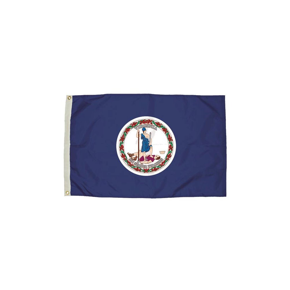 Durawavez Nylon Outdoor Flag with Heading & Grommets, Virginia, 3ft x 5ft - FLAGZONE