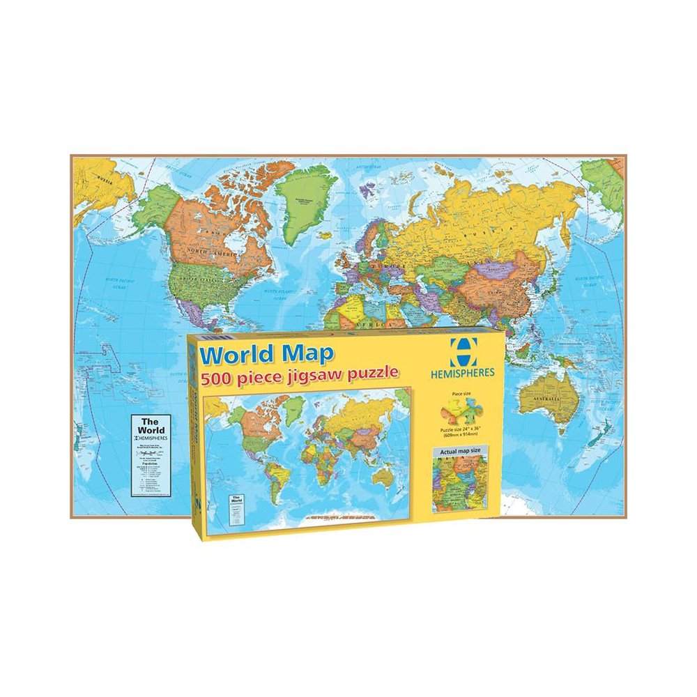 WORLD MAP INTERNATIONAL 500 PIECE - ROUND WORLD PRODUCTS