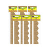 Burlap Design Scalloped Border Trim, 35 Feet Per Pack, 6 Packs - Teacher Created Resources