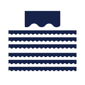 Navy Scalloped Border Trim, 35 Feet Per Pack, 6 Packs - Teacher Created Resources