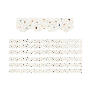Everyone is Welcome Dots Scalloped Border Trim, 35 Feet Per Pack, 6 Packs - Teacher Created Resources