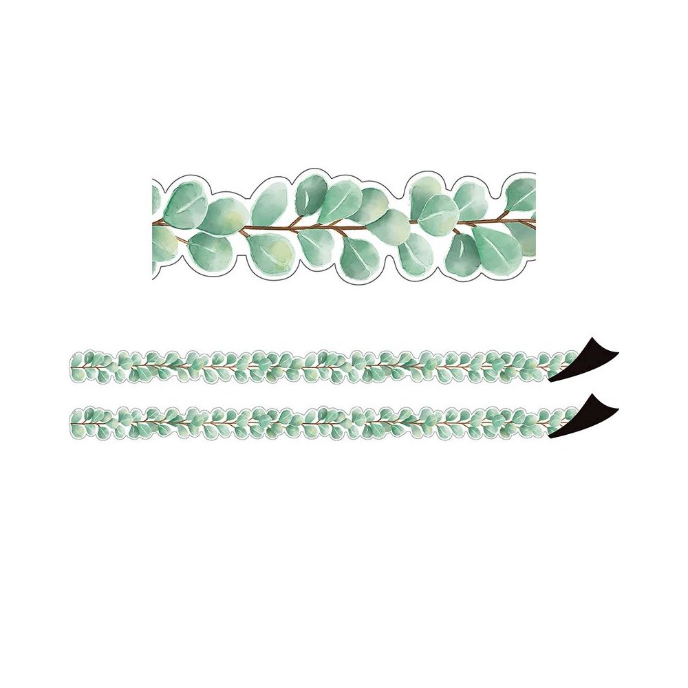 Eucalyptus Die-Cut Magnetic Border, 24 Feet Per Pack, 2 Packs - Teacher Created Resources