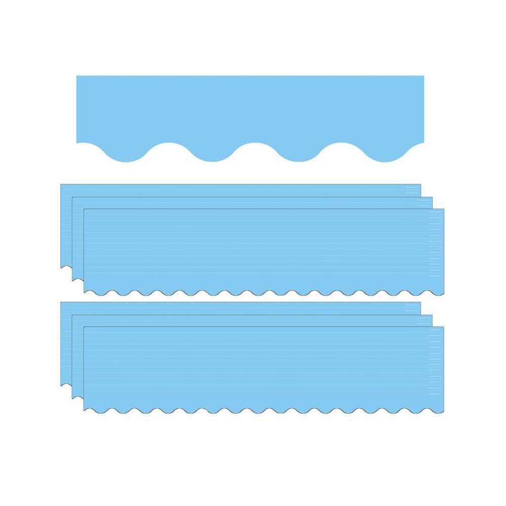 Light Blue Scalloped Border Trim, 35 Feet Per Pack, 6 Packs - Teacher Created Resources