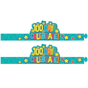 Color My World 100 Days Wearable Hats, 32 Per Pack, 2 Packs - Eureka