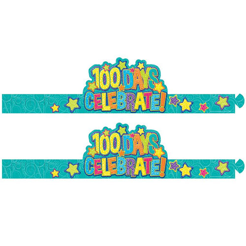 Color My World 100 Days Wearable Hats, 32 Per Pack, 2 Packs - Eureka