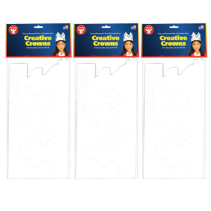 White Crowns, 24 Per Pack, 3 Packs - Hygloss