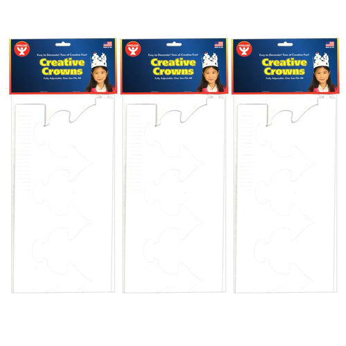 White Crowns, 24 Per Pack, 3 Packs - Hygloss