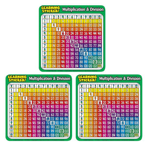 Multiplication-Division Learning Stickers, 4'', 20 Per Pack, 3 Packs - Scholastic Teaching Solutions