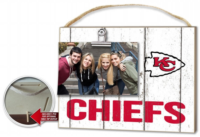 Kansas City Chiefs Clip It Weathered Logo Photo Frame -