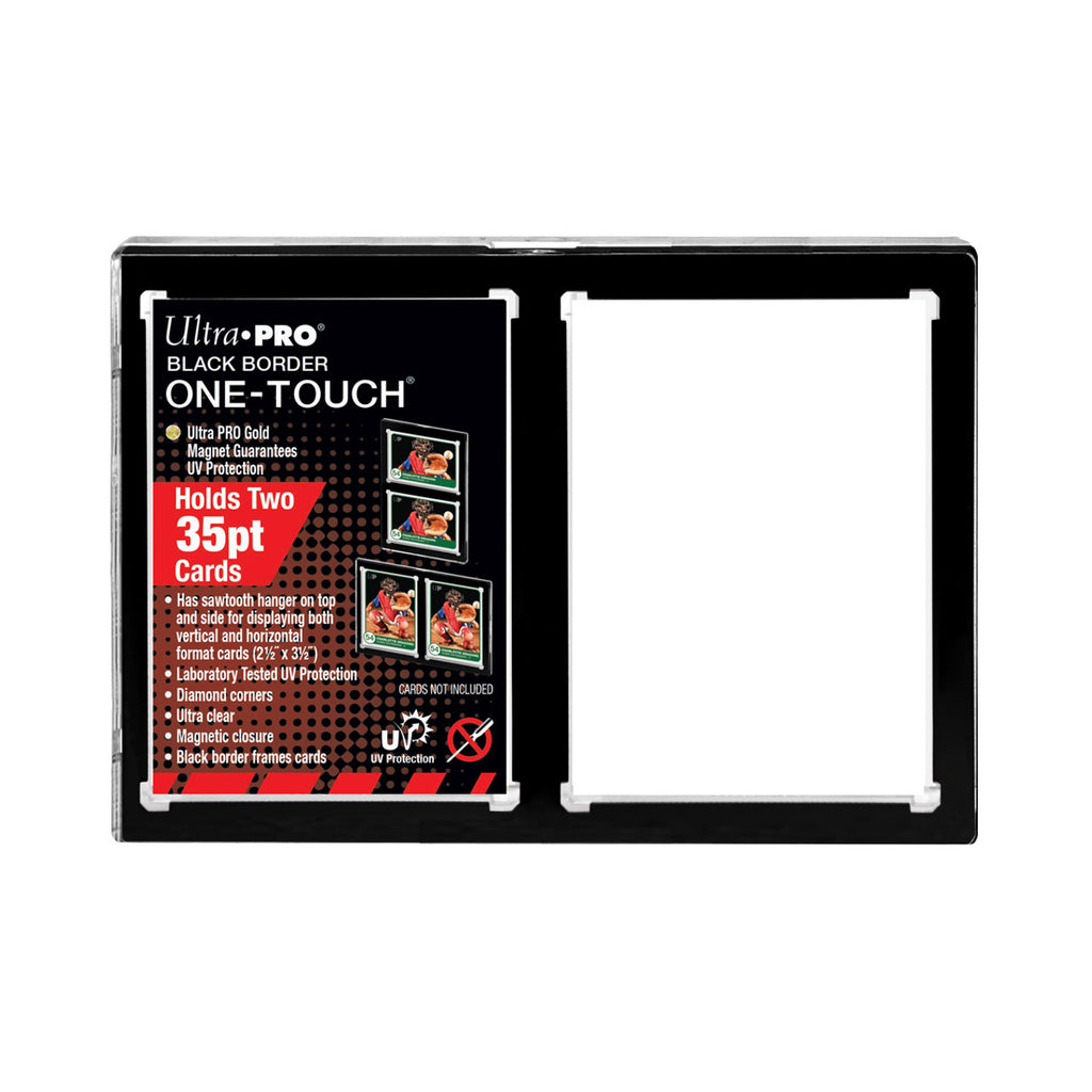 One Touch UV Card Holder 2 Card With Magnet Closure Black Border - 35pt - Ultra Pro